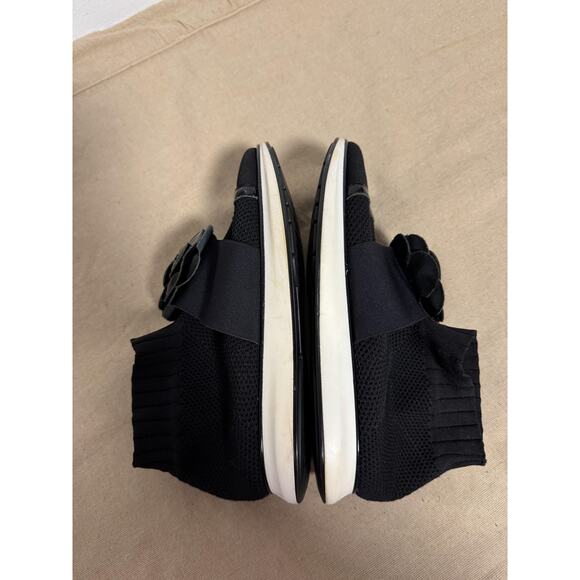 Chanel Shoes Womens Black Camellia Sock Slip On Made in Italy Sneakers CC Logo - Picture 12 of 16